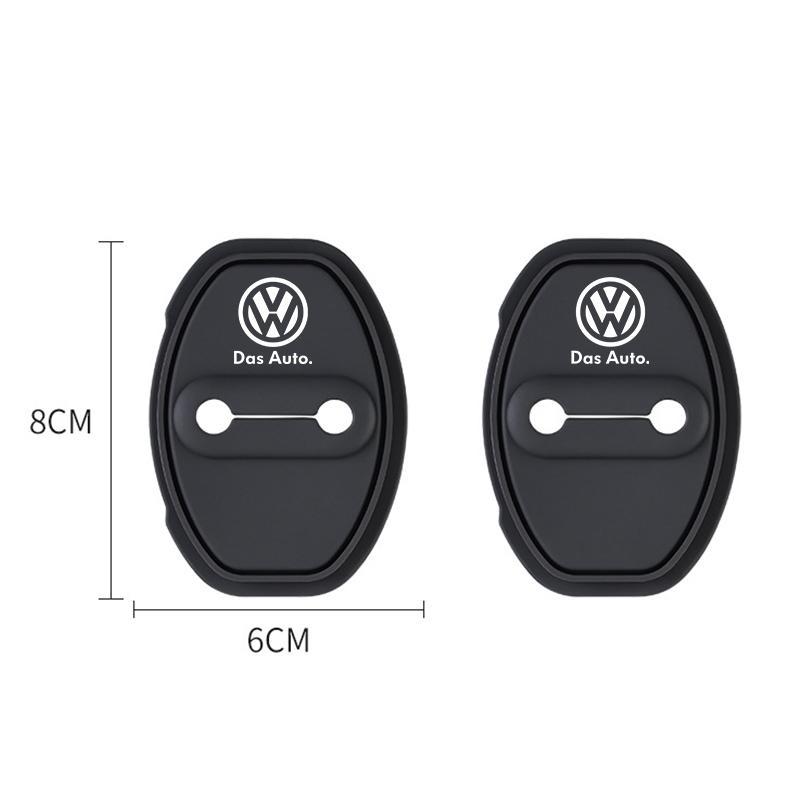 VW Car Sticker Car Sticker 4Pcs Car Door Lock Buckle Protective Cover Stickers Badge For Volkswagen VW R Polo Passat Rline Golf 4