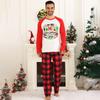 Christmas Print Round Neck Long Sleeve Long Pants Matching Family Pajama Set for Holiday Loungewear
