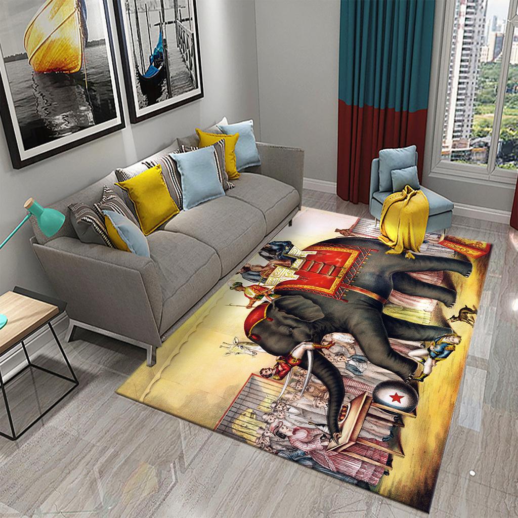 Family Bedroom Living Room Floor Mat Bathroom Kitchen Non-slip Rug Dream Elephant Rug Magic Animal Rug