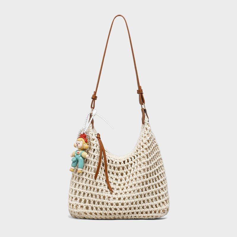 Handwoven bag women's new casual commuter shoulder bag seaside vacation crossbody beach bag