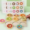 Wooden Doughnut Colors Pairing Toys Montessori Early Education Puzzle Color Matching Game Kindergarten Game Teaching Aids