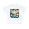 Unisex Adult T Shirt Seashell Feathers Blue Panorama Beach Ocean Coast Summer