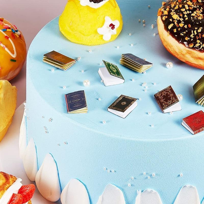 K1AE 3pcs 1:12 Scale Miniatures Dollhouse European Classical Mini Books Notebook Pretend for Play Decoration Accessories