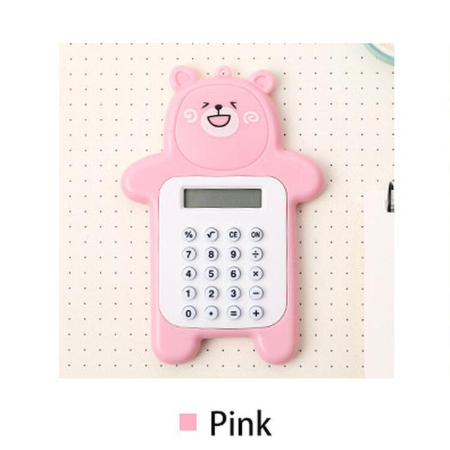 

Мини-калькулятор цифр с медведем, портативный милый калькулятор, карманный размер, 8 дисплеев, милый креативный калькулятор с медведем из мультфильма, офисные принадлежности розовый