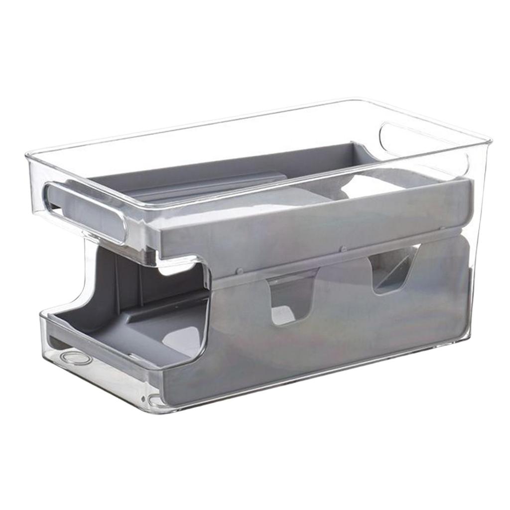 Fridge Organizer Shelf Holder 2 Tiers for Cabinet Drawer Gray