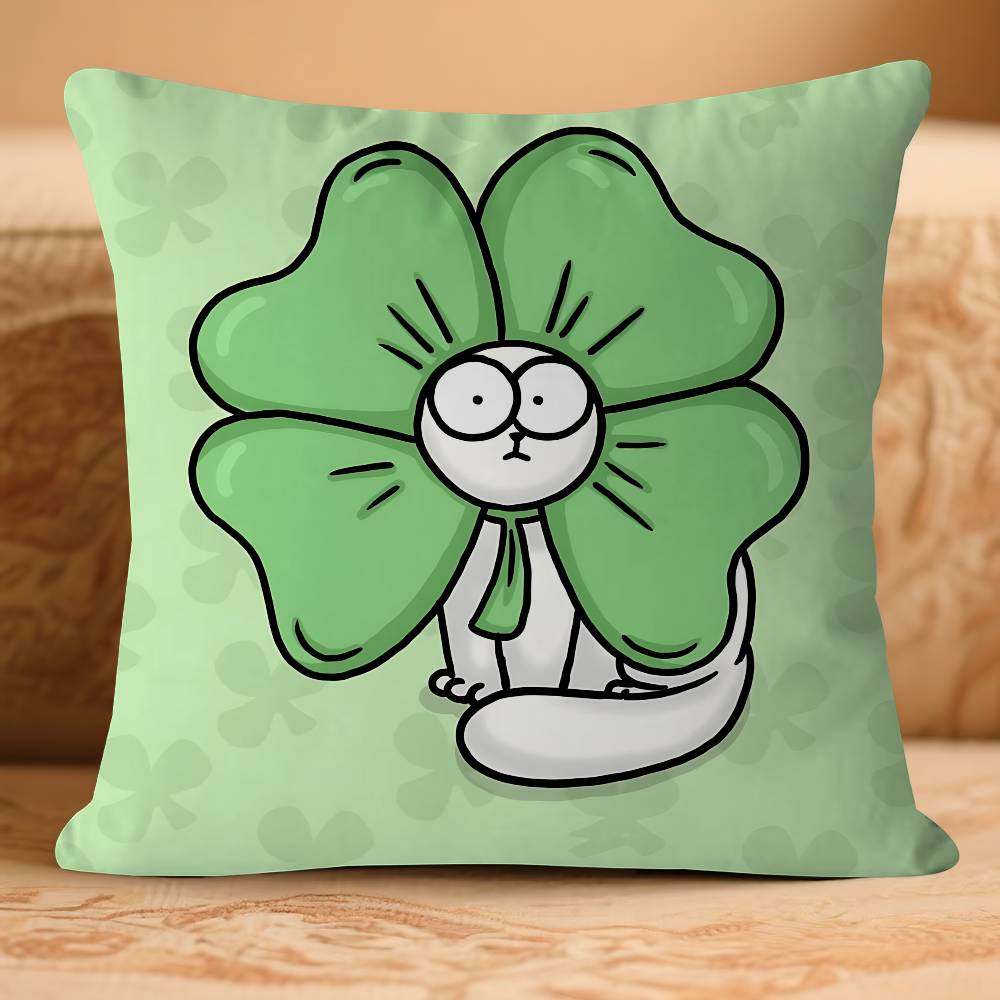 Cartoon-SIMONS CATS Pillow Case Removable Washable Cushion Cover – All-Season Soft Linen