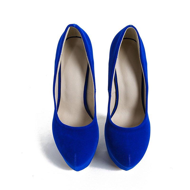 Tacones Altos de Plataforma de Gamuza con Tacón Fino de 16 cm, Tallas 41-45, Zapatos Femeninos de Boca Baja para Discoteca