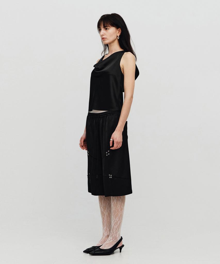 SEALOT Signature Low Cut Eyelet Satin Half Pants (Black)