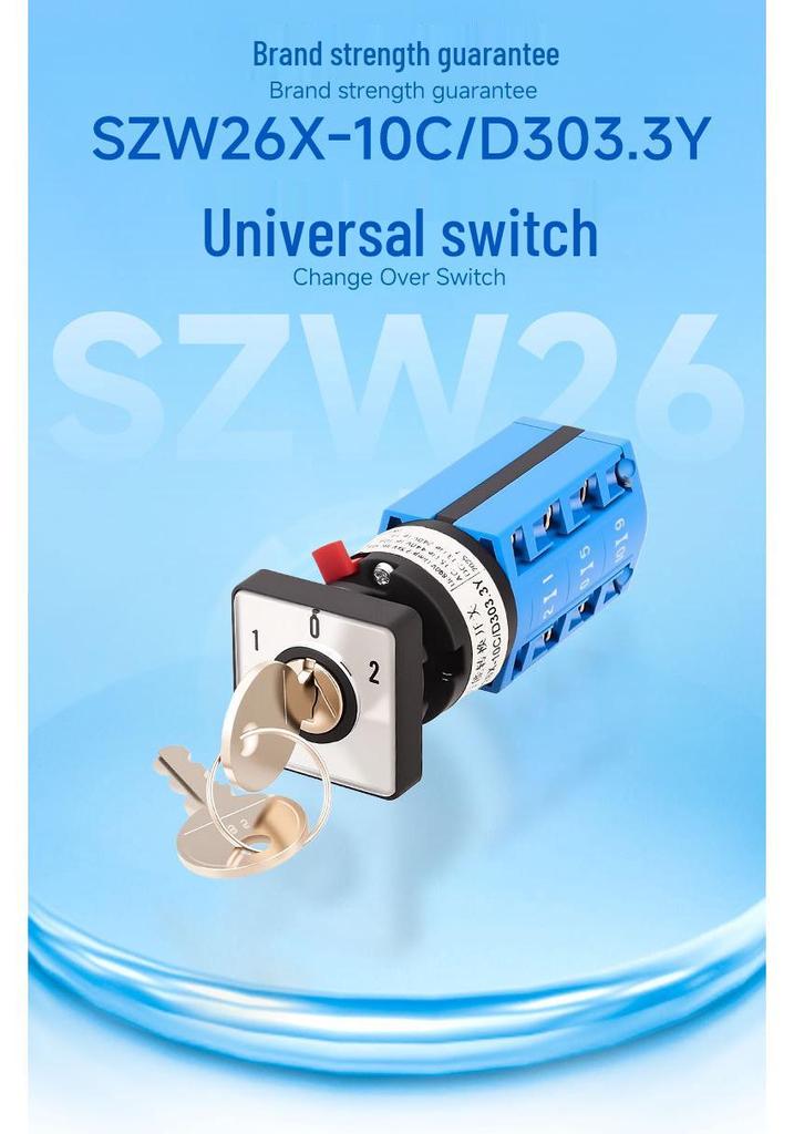 Zhuochao SZW26X-10C/D303.3Y Panel Mount Lockable Changeover Switch