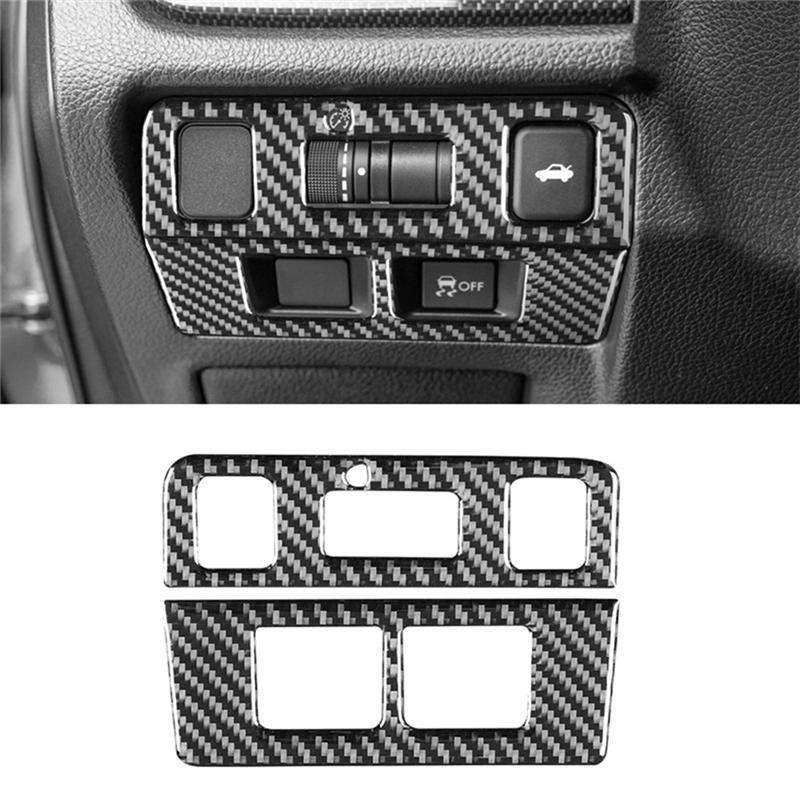 L10A Carbon Fiber Headlight Switch Cover Trim For Subaru Impreza 2012-2016 XV Crosstrek 2013-2017 Accessories