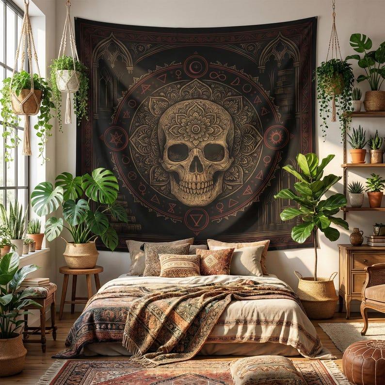 Gothic Skull tapestry 75x100 чёрный