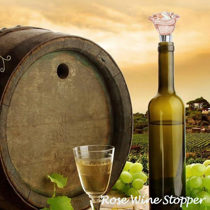 Rose Wine Saver Stopper: Reusable, Fresh-Keeping, Great Gift for Wine Lovers & Wedding Favors