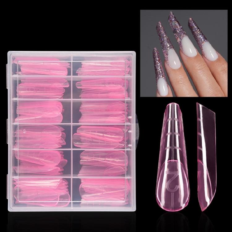 

120PCS UVS Gel Acrylic Nail Art Mold Artificial Nail Tips with Scale Clear Full Cover Duals Nail System Form 12 Sizes 1