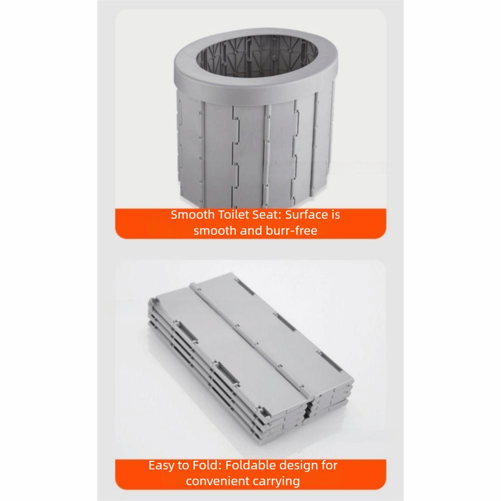 Waterproof Portable Potty with Storage Bag Car Trash Can Outdoor Folding Toilet for Adults