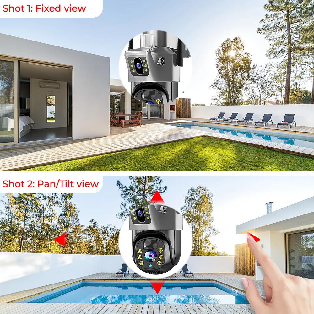 Outdoor Waterproof Solar Camera 4G/Wifi Home Full Color HD Remote Low Power Consumption Monitor with Night Vision