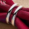 925 Sterling Silver Double Line Women's Couple Ring Fashion Wedding Jewelry