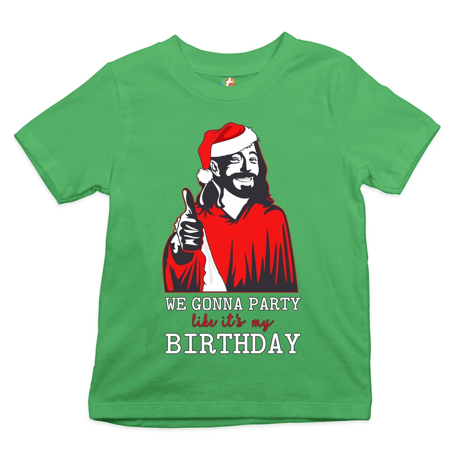 

We Gonna Party Like It s My Birthday Youth kids boys T-Shirt Jesus Christ Xmas Kids 150