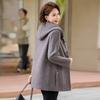 Autumn woolen coat versatile new women's clothing autumn and winter hooded casual woolen coat