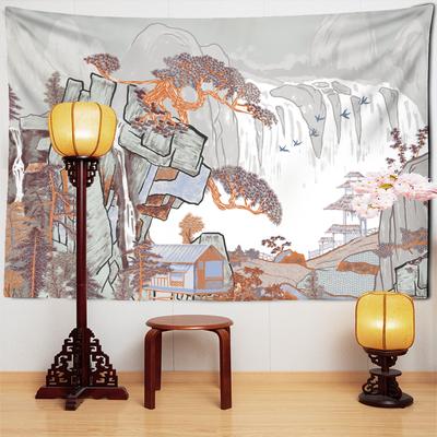 Wall Hanging Landscape Flower and Bird Painting Bohemian Style Home Decoration Chinese Ancient Style Story Mural Tapestry