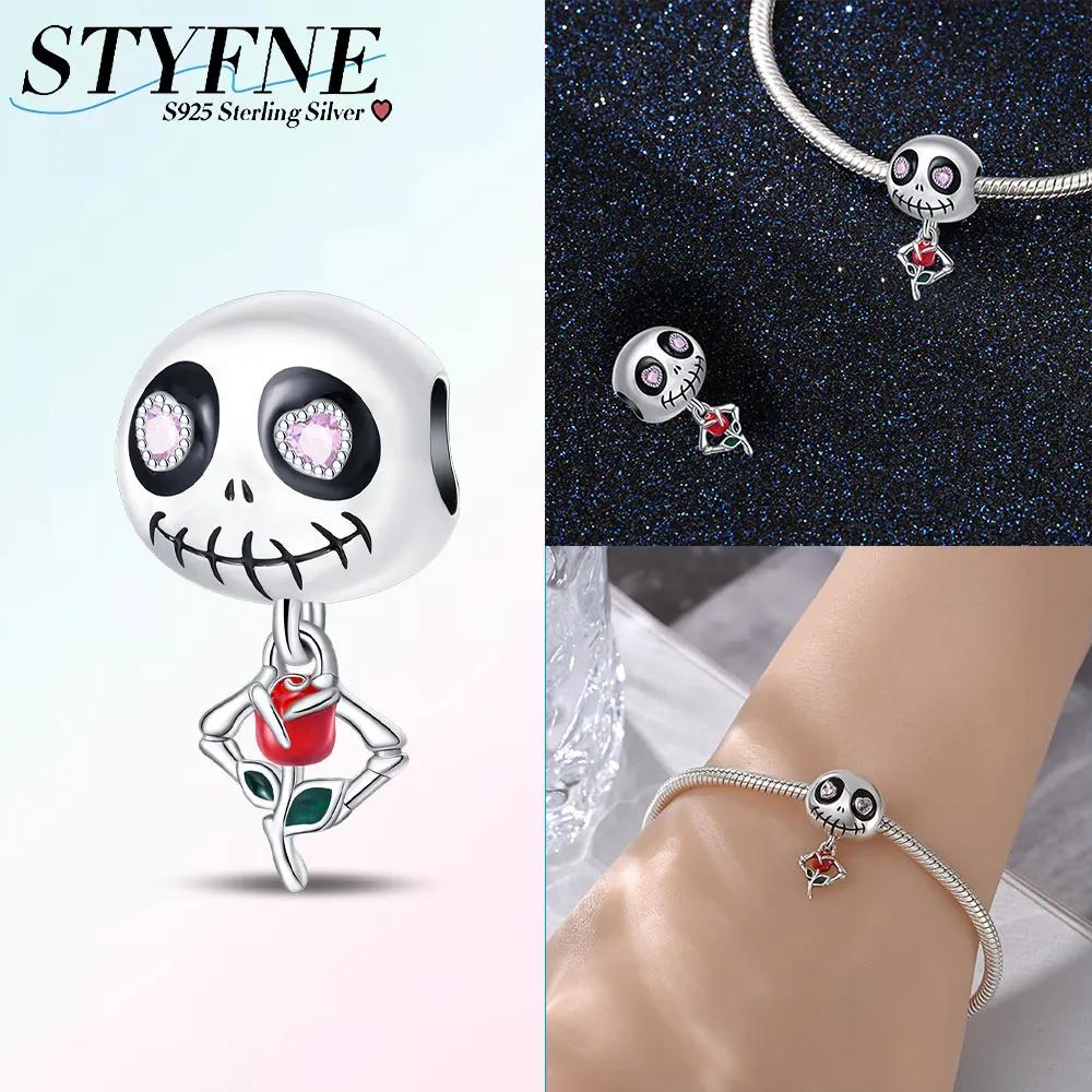 Halloween Skull Head Charm Bead Component Bead Component Compatible With Authentic Original Bracelet High Quality Fine Jewelry Do It Yourself Women