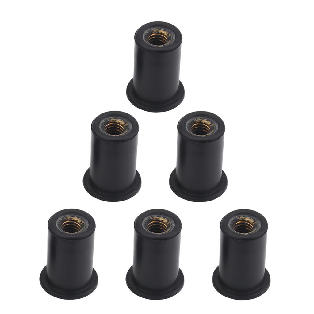 6pc M6 , for Motorcycles m6 well nuts Rubber Well Nuts nut Kayak Canoe Boats