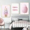 Baby Girl Decor Canvas Wall Art Pink Marshmallow Ice Cream Poster On Wall Frameless Nordic Paintings for Interior Room Decor No Frame