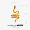 Ethnic Style Animal Snake Ring  Hip Hop Neutral Jewelry Exaggerated Popularity Stainless Steel Open Couples Rings