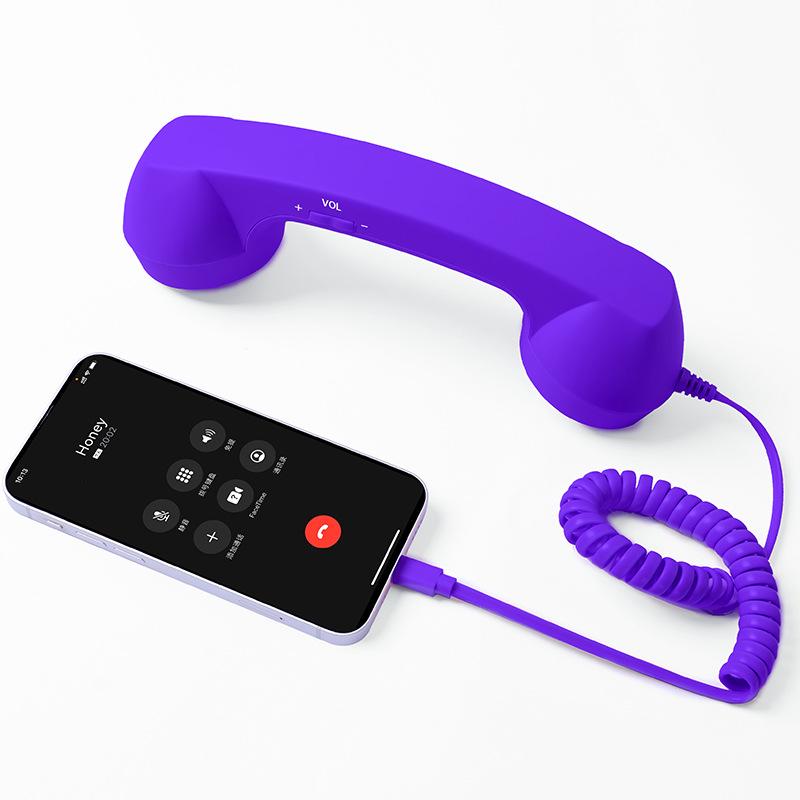 In-Stock Retro Style Girlish Phone Handset with Adjustable Volume and Microphone for Students