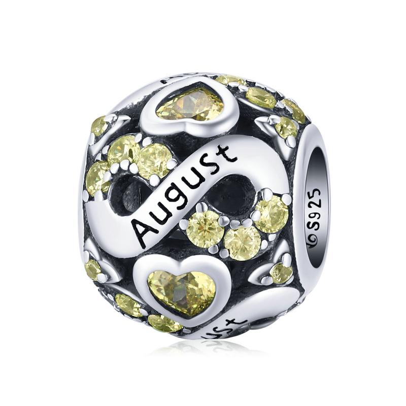Bamoer 925 Sterling Silver Multi-color Zircon Infinite Love Birthstone Bead Charm for Original Bracelet Bangle Women Jewelry