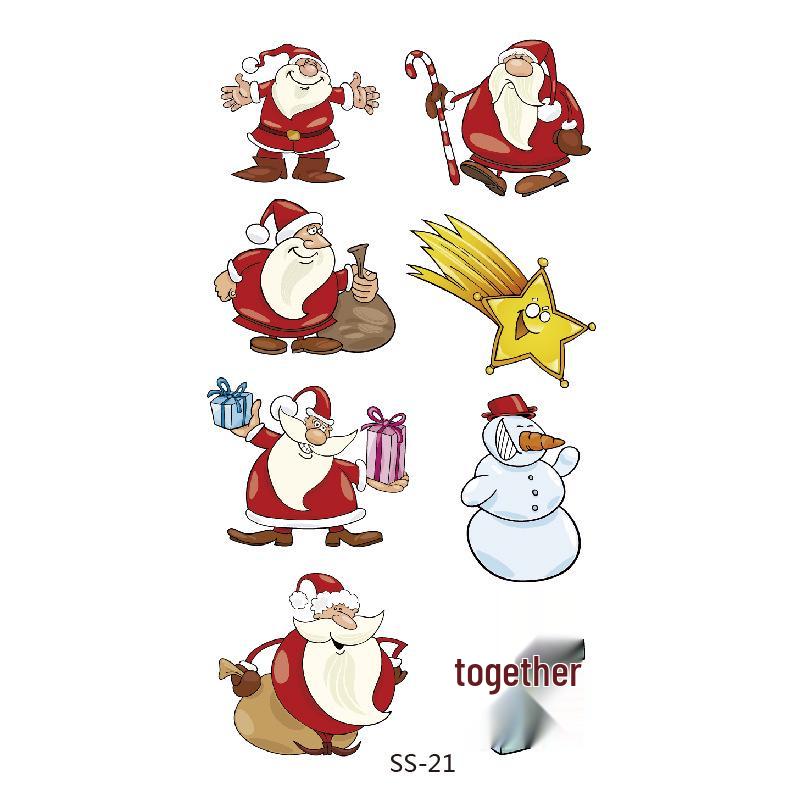 Christmas Fun Face Stickers: Children's Cartoon Tattoo Stickers