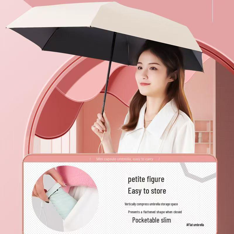 Compact Mini Umbrella: 50% Off, UV Protection, Ultra-Light & Portable for Sun and Rain