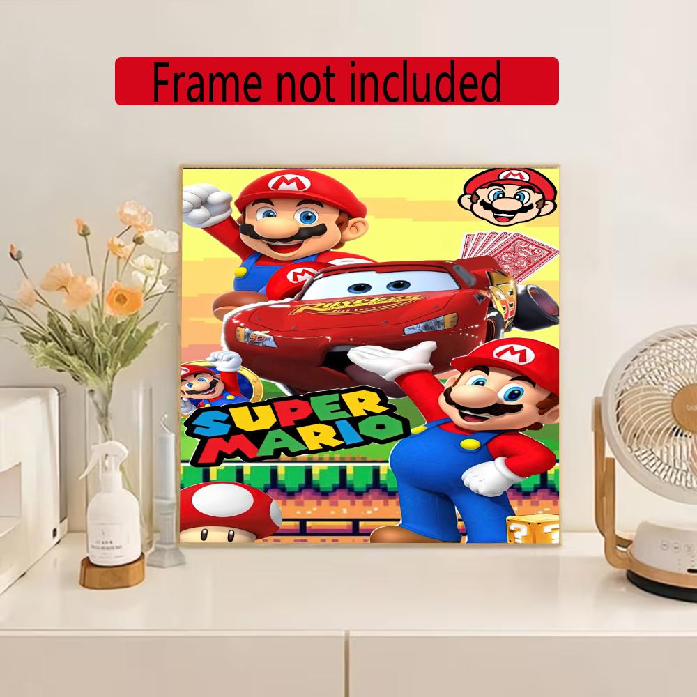 Mario 5D Diy Diamond Painting Round Diamond Mosaic Suitable For Beginners Diamond Painting Rhinestones Gift Frameless