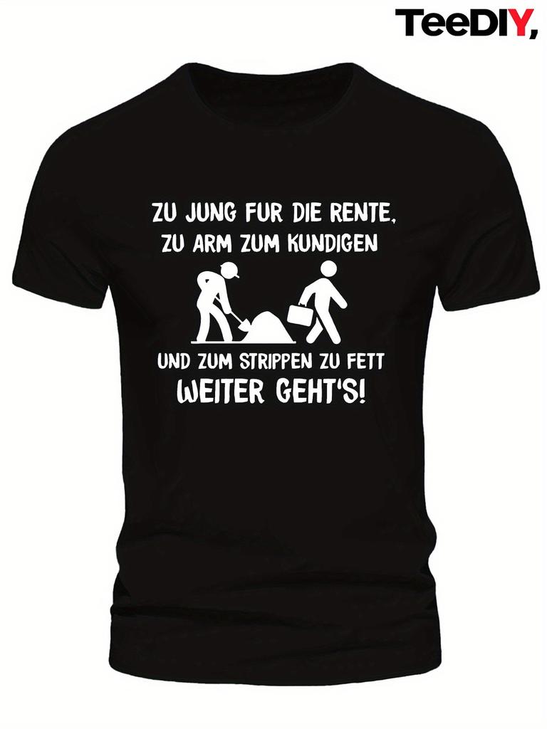 Plus Size Men'S T-Shirt with Fun Crinkle Design in Streetwear Style