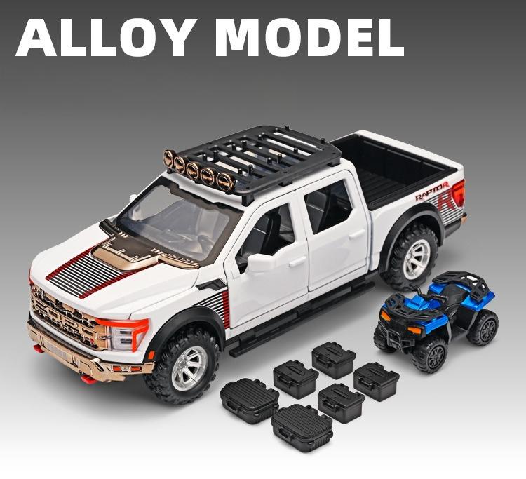 New 1:24 Ford F150 Pickup Truck Simulation Alloy Car Model - Suitable for Children's Toys and Collections