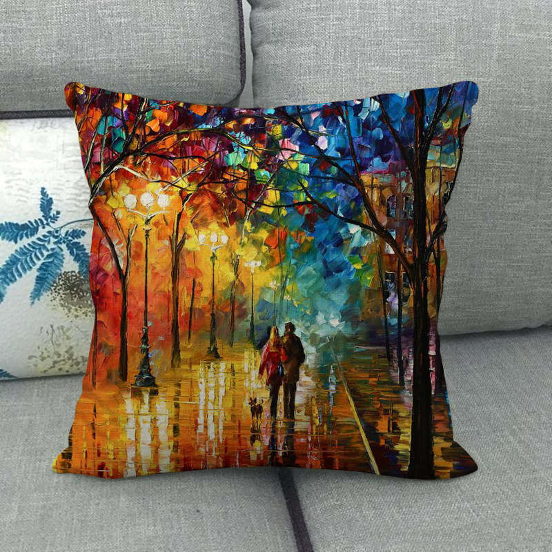 Painted Character Series Digital Printing Short Plush Pillow Covers Decorative For Car Sofa Office Cushion Cover Home Goods