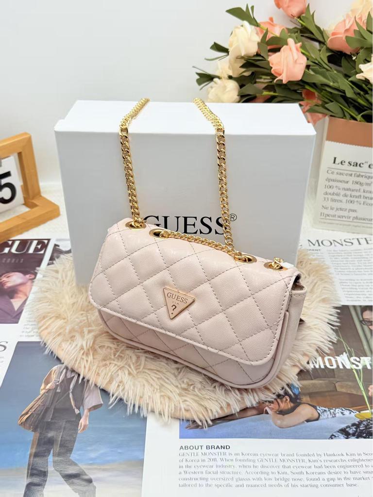 European & American 2025 Glossy Diamond Lattice Women's Fragrant Style Crossbody Chain Bag - Fashionable, Versatile, and Stylish