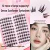 Dense Sunflower False Eyelashes - 10 Rows, Super Natural, Single Cluster, Perfect for Beginners