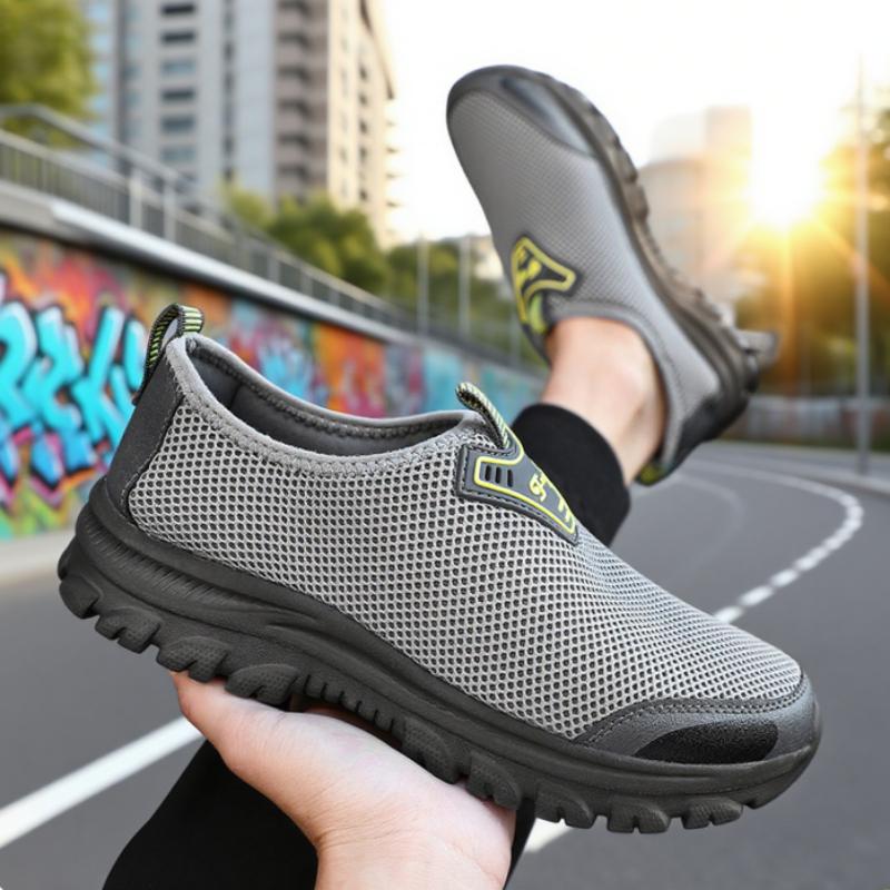 Men'S Slip On Shoes Breathable Easy To Wear Comfort Flat Shoes Mesh Fashionable Lightweight Anti Slip Hiking Shoes Sneakers Men