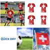Swiss Switzerland Soccer Football Tshirt 3D Print National Flag JERSEY Training Round Neck Unisex Men Women Sport CHEER Short Sleeve Uniform