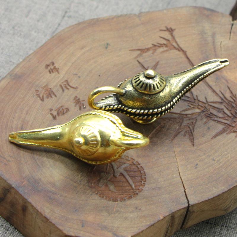 Portachiavi Pendente Lampada di Aladino in Ottone Fatto a Mano