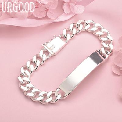 925 Sterling Silver Classic Smooth Surface Bracelet Fashion Wedding Jewelry