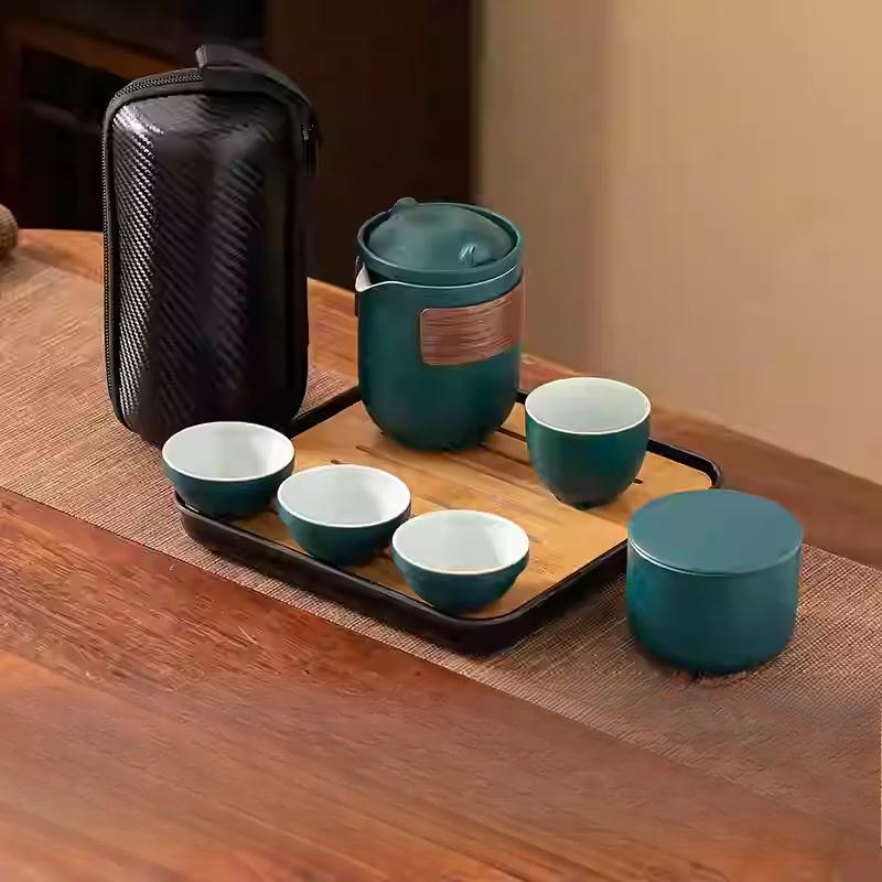 Portable Travel Tea Set Small Set Gift Carry-on Outdoor Tour Kung Fu Brewing Tea Cup Ware Single Camping Fast Guest Cups