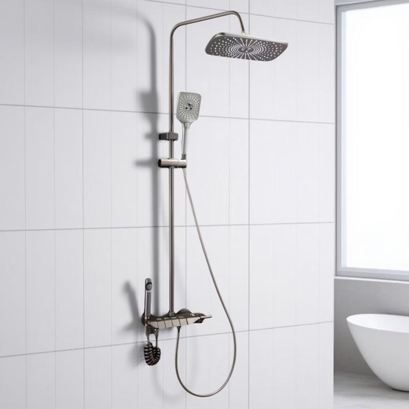 Yuanbin Yanno Gunmetal Grey Brass Shower Faucet Set