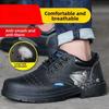 Men's Safety Shoes Steel Toe Anti Slip Working Shoes Faux Cowhide Waterproof Safety Footwear with Protection Anti Piercing
