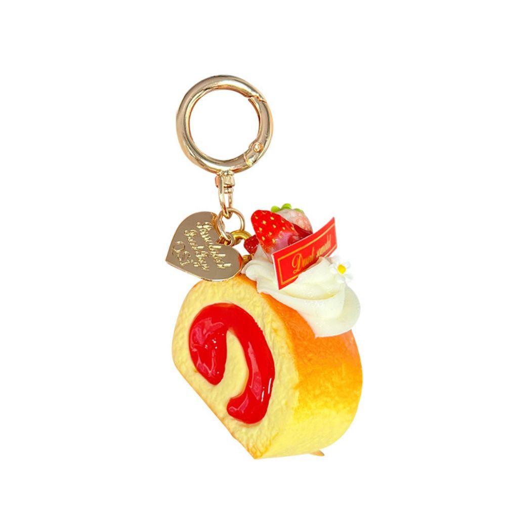 Stress Relief Strawberry Swiss Roll Squeeze Toy Cake-Shaped Stress Toy For Kids Adults