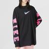 Nike Sportbekleidung Damen Bedrucktes Rundhals-T-Shirt Locker Langarm Schwarz Damen DX7925-010