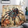 1PC Retro Spider Snake Print Flannel Blanket, High quality All Seasons, Home Decor, Warmth and Comfort, Perfect for Christmas Gifts