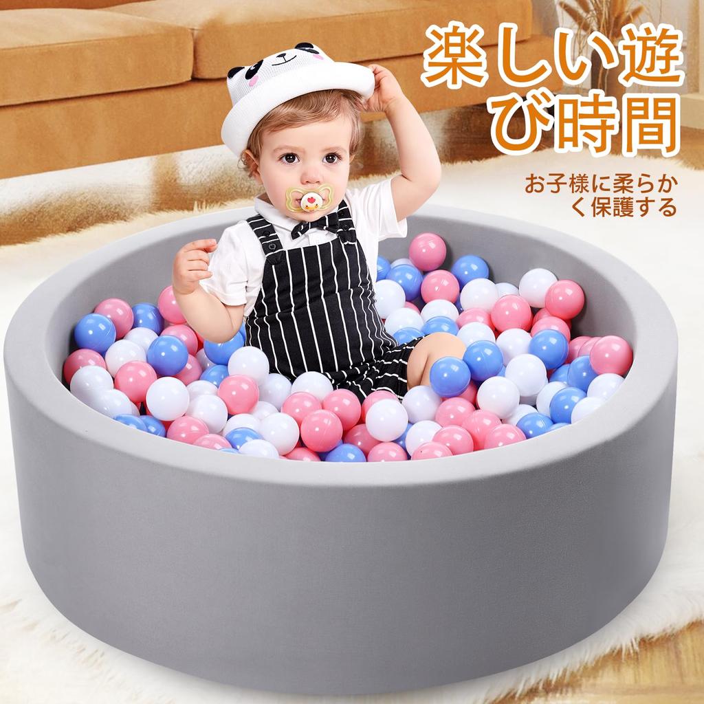 Ball Pit with 100 Colorful Balls - Ball House, Circular Foam Pool, Indoor Play Equipment, High-Density Foam, Soft and Fluffy Texture, Perfect for