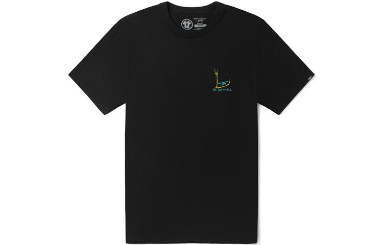 Vans X Chris Johanson T Shirts Unisex Black Crew Neck Moderate Straight Fit VN0A5EB60VB L