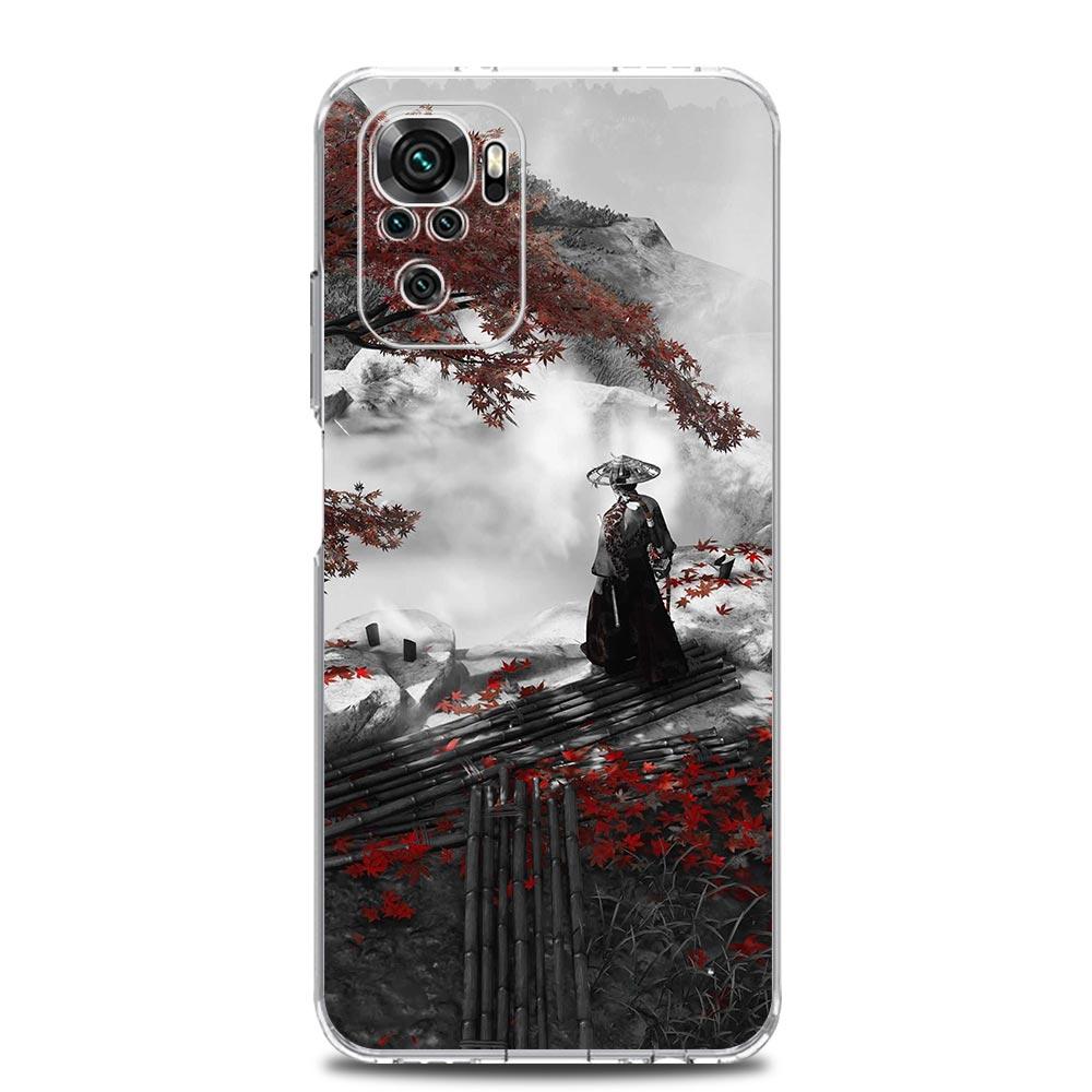 Japanese Bushido Samurai Clear Phone Case For Xiaomi Redmi Note 12 5G 9S 9 8 10 11 Pro+ 9T 8T 10C 9C 9A 7 Pro Soft Back Cover
